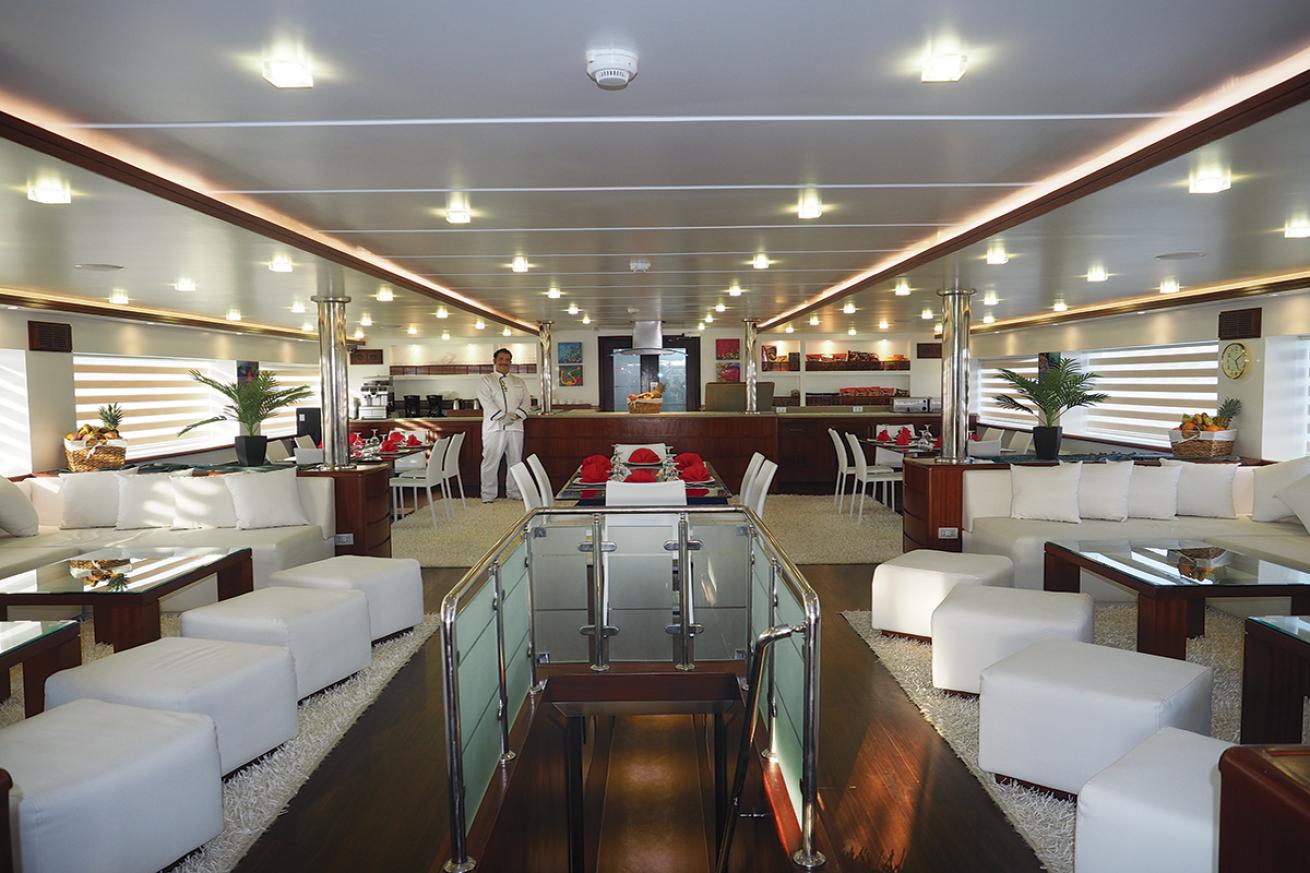 Luxury salon aboard the Oman Aggressor