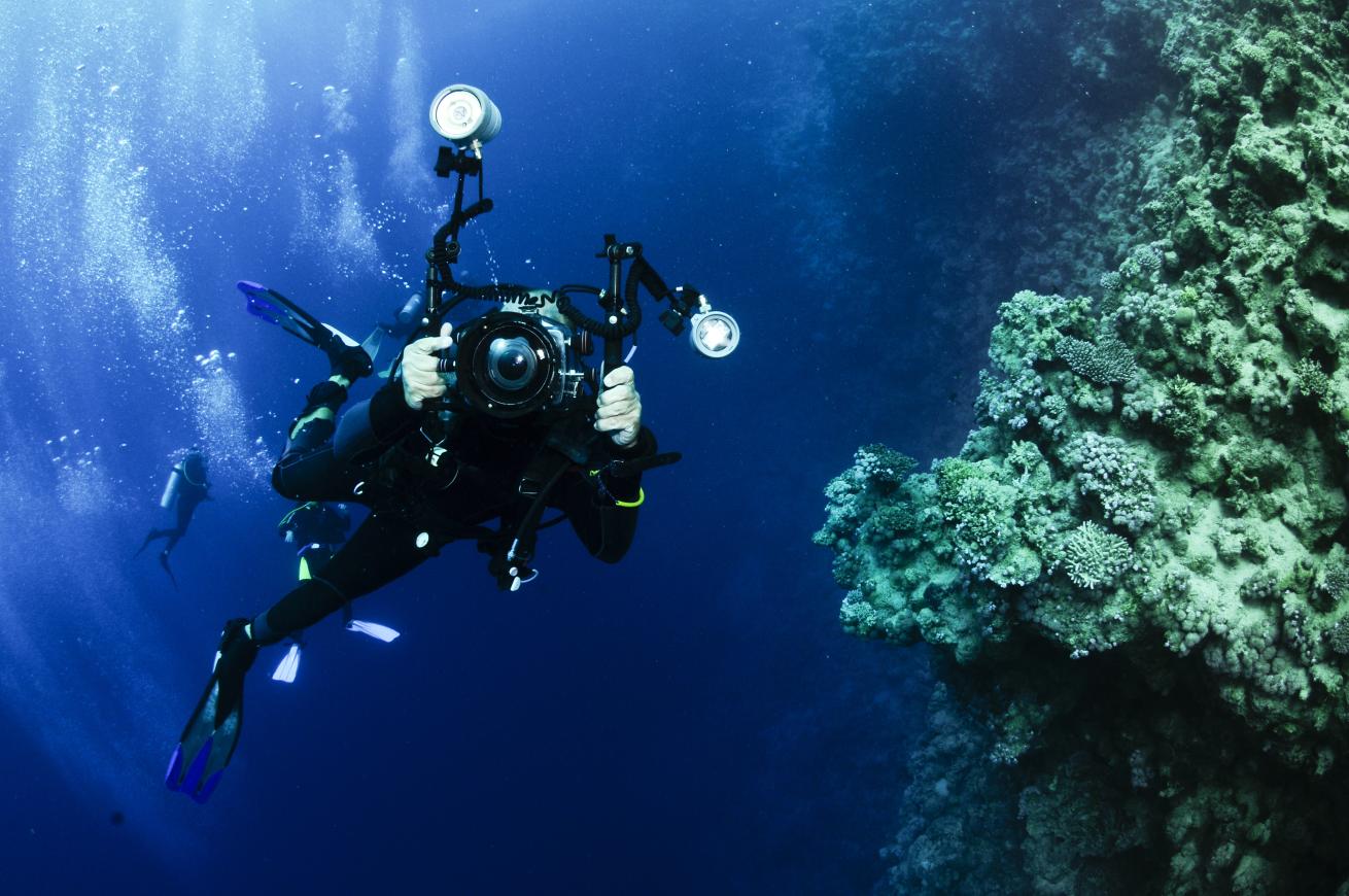 Scuba diving photographer