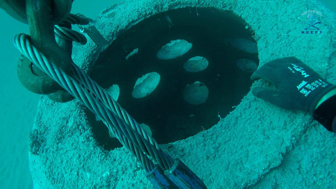 Diver deploying Reef Ball
