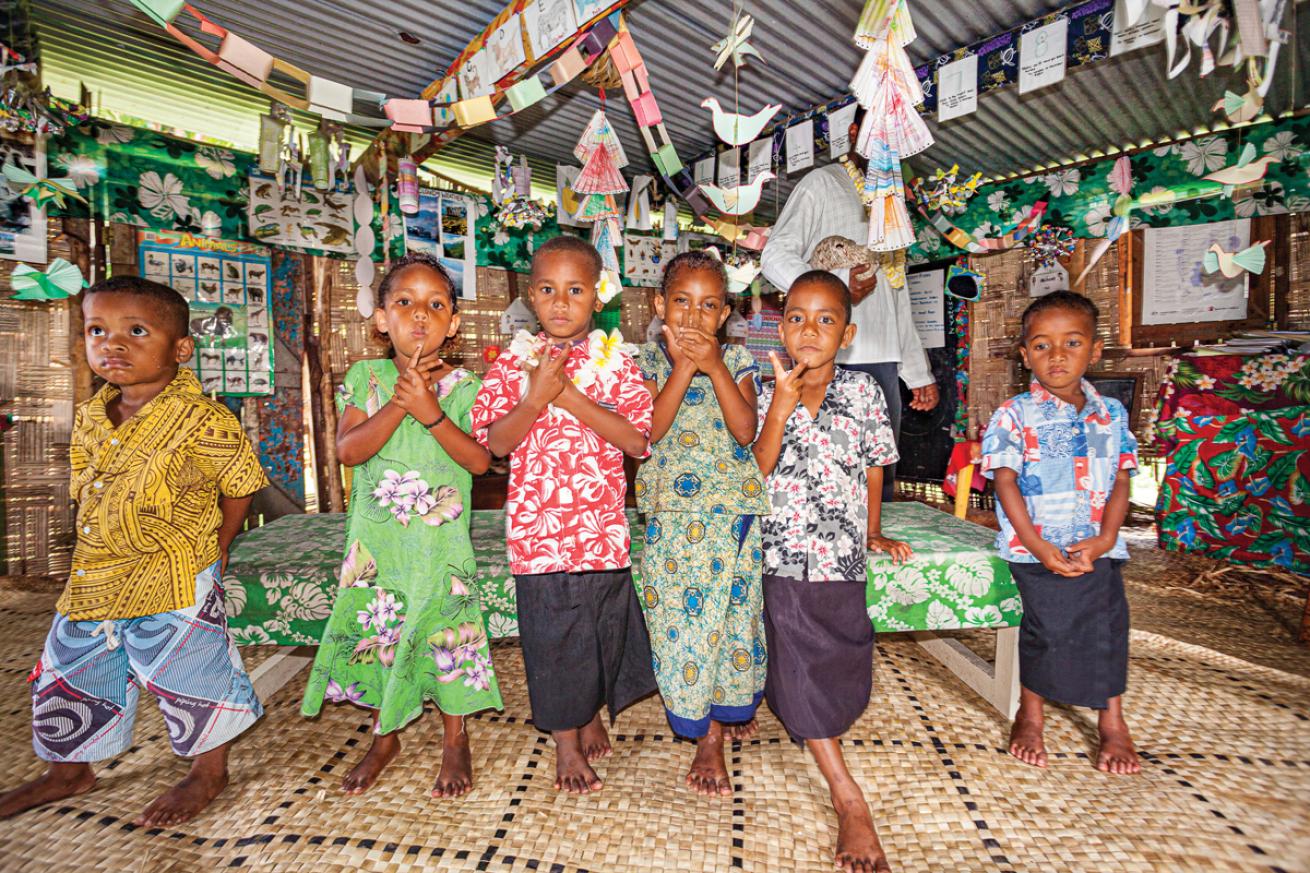 Fijian Children Join in Song and Dance