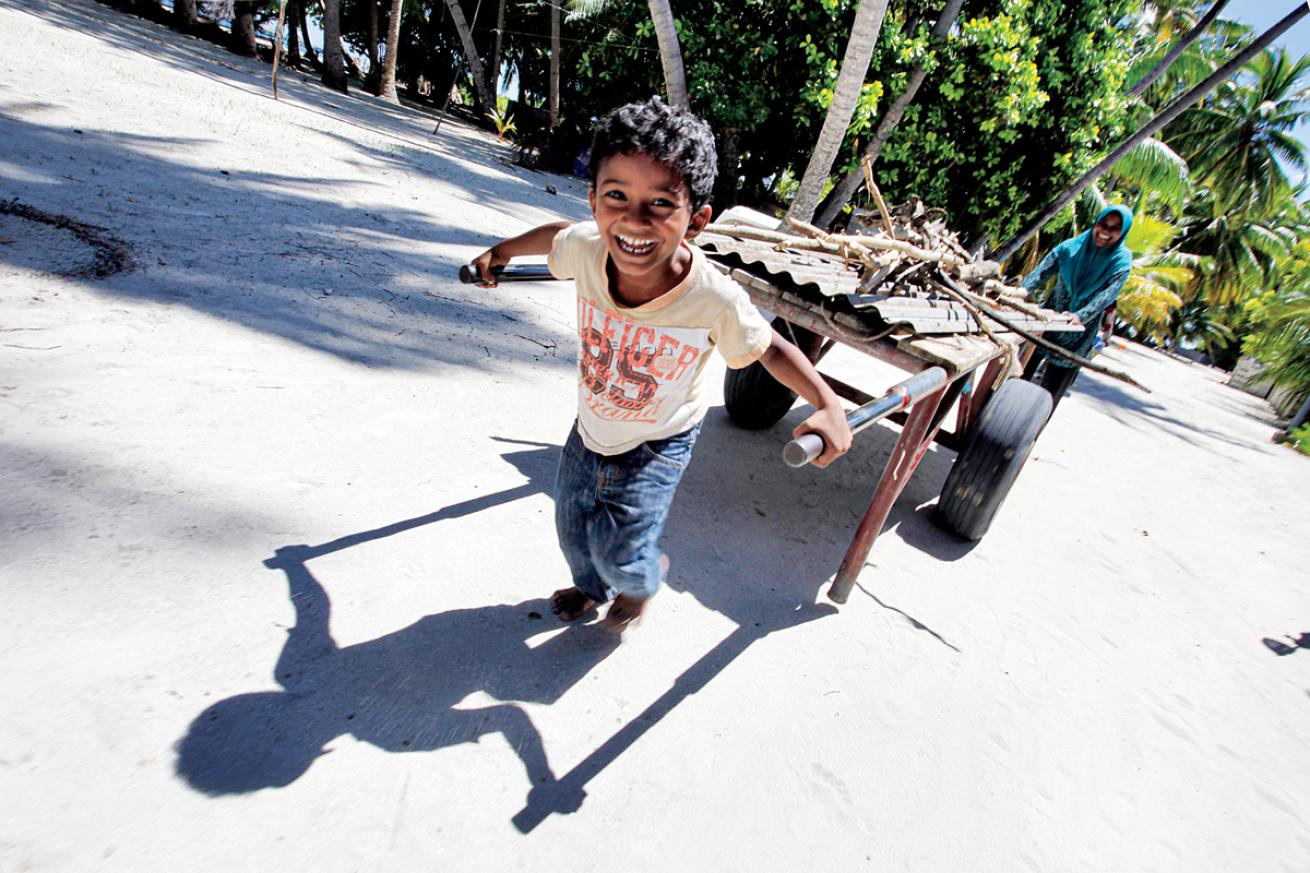 Kids Welcome Guests in Maldives