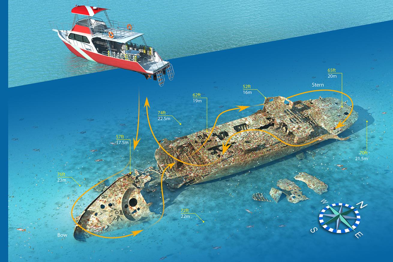 3D rendering of the wreck fo the USS Strength