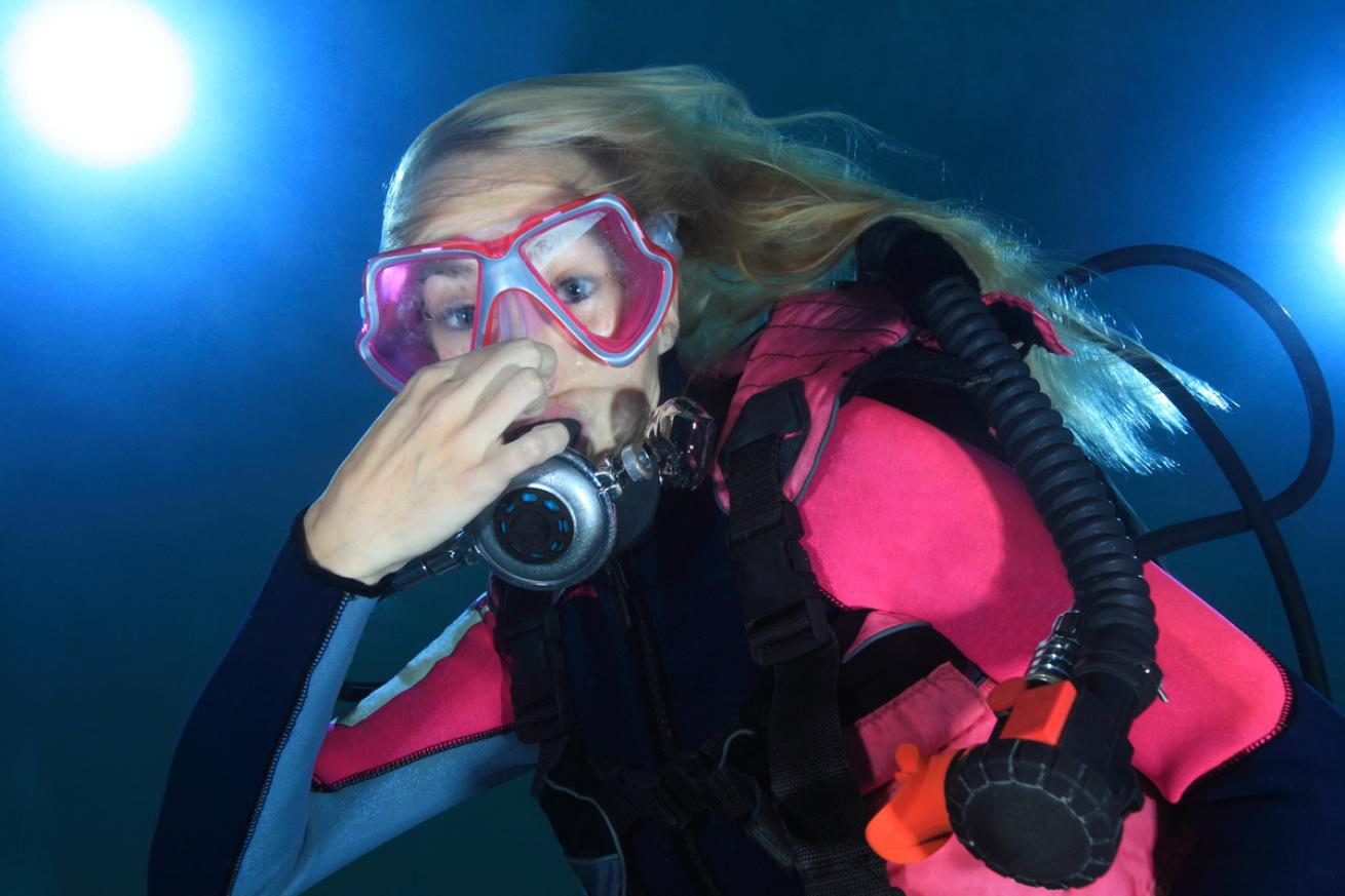 Diver Releases Ear Pressure 