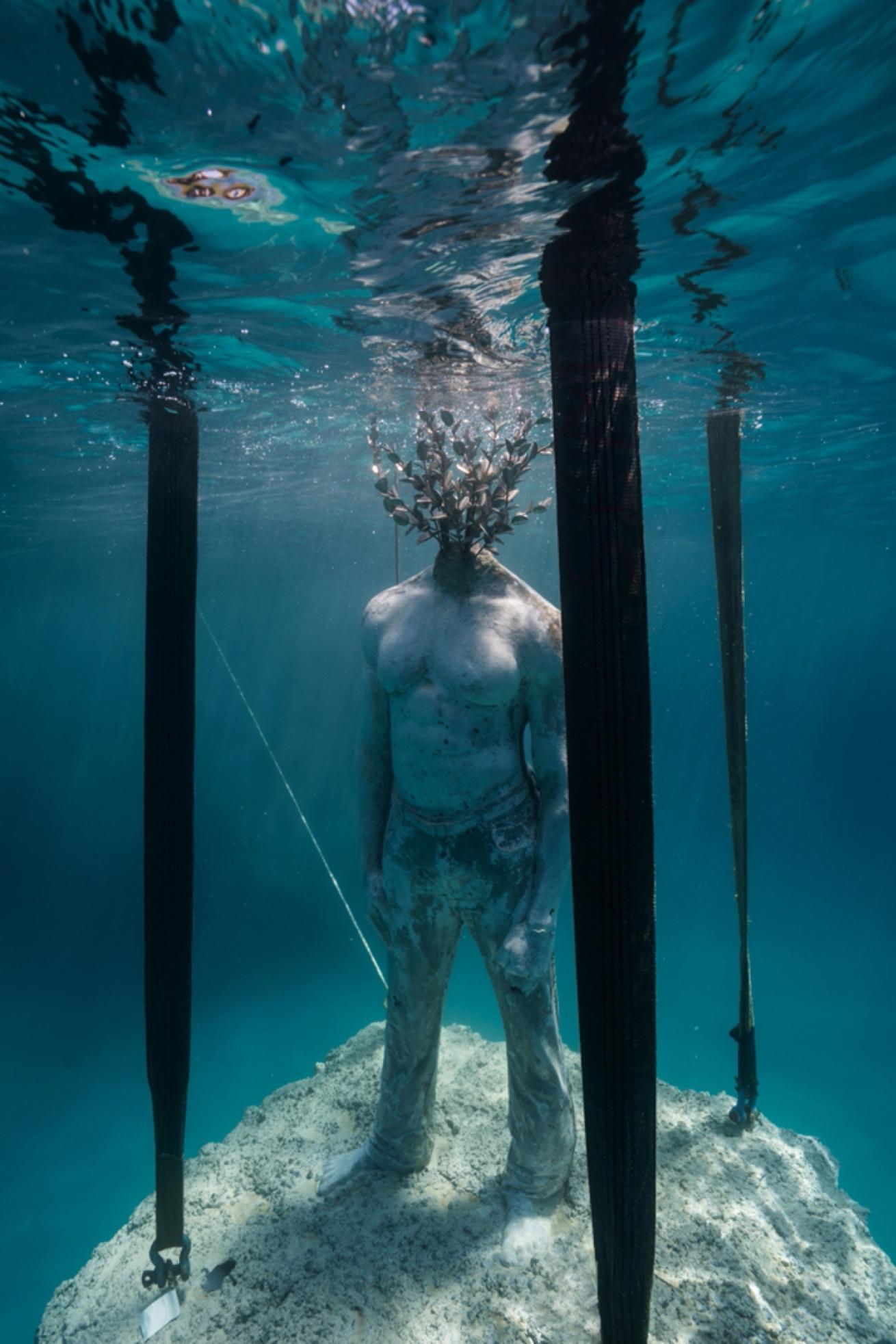Underwater sculpture installation