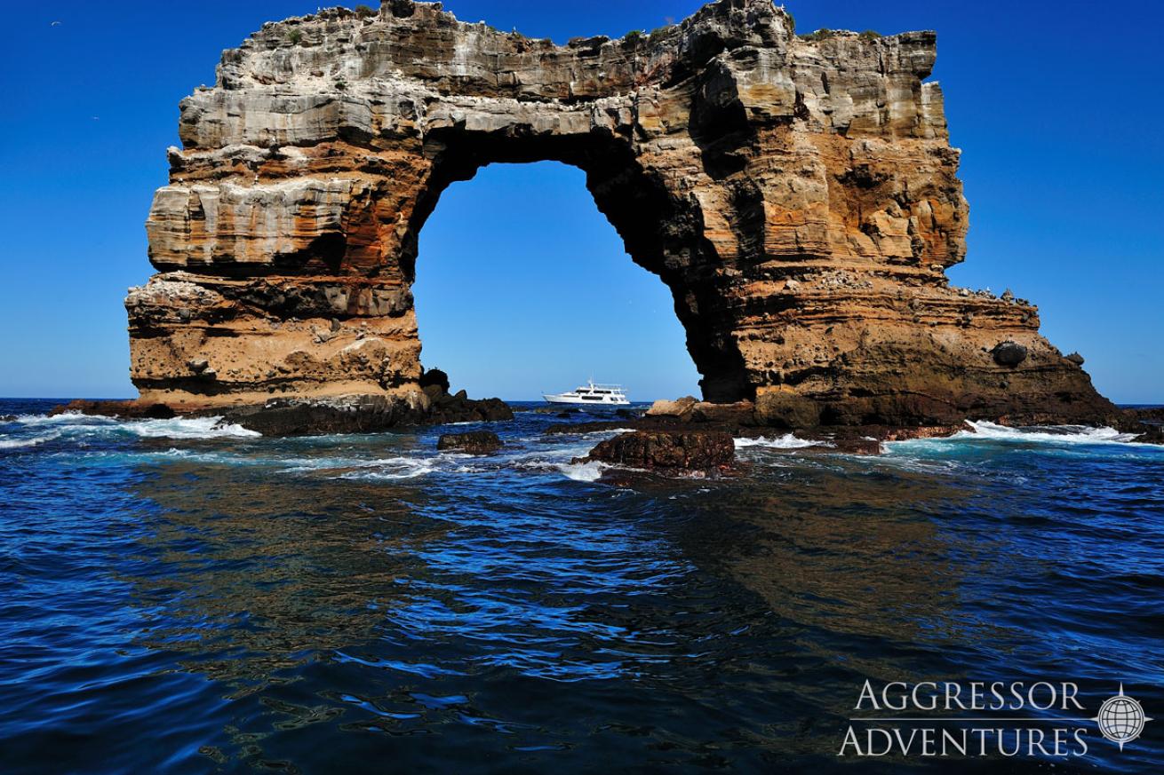 A rock arch over the ocean