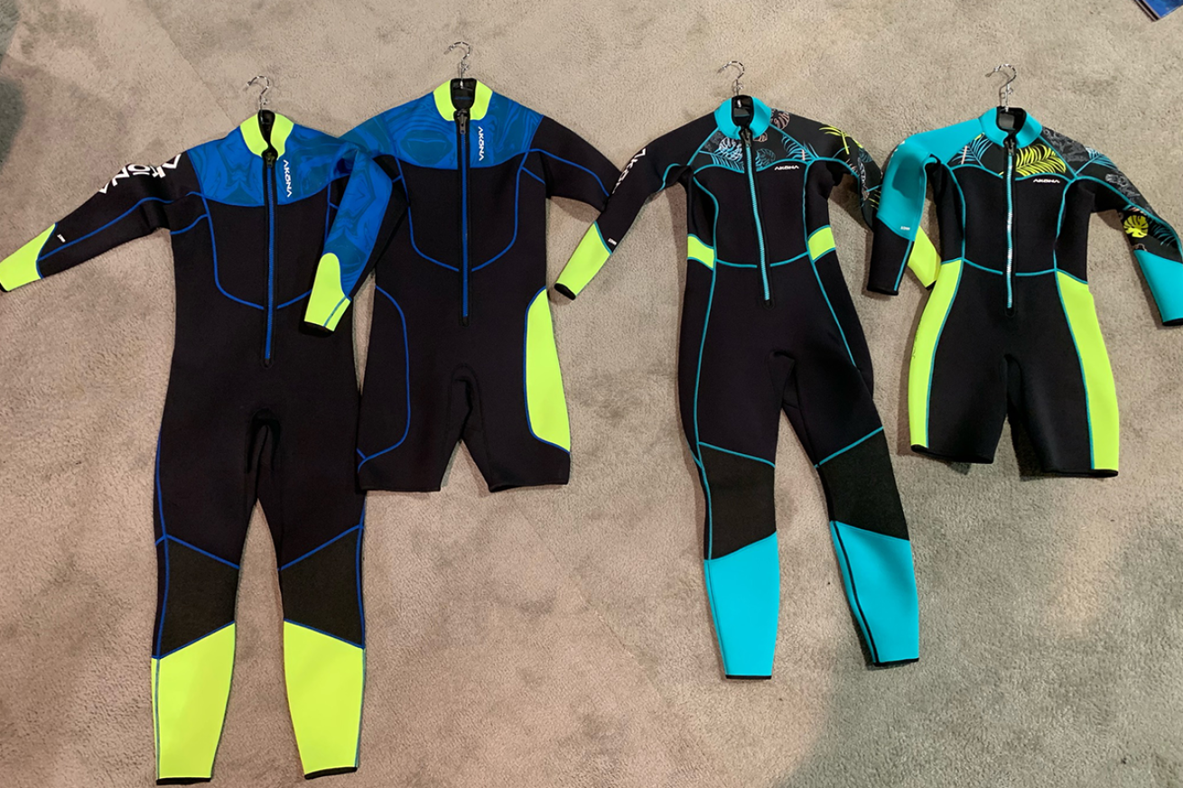 New Akona 2/3mm Quantum Stretch wetsuits and shorties