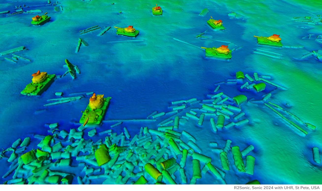Sonar map sunken tanks St. Petersburg, Florida