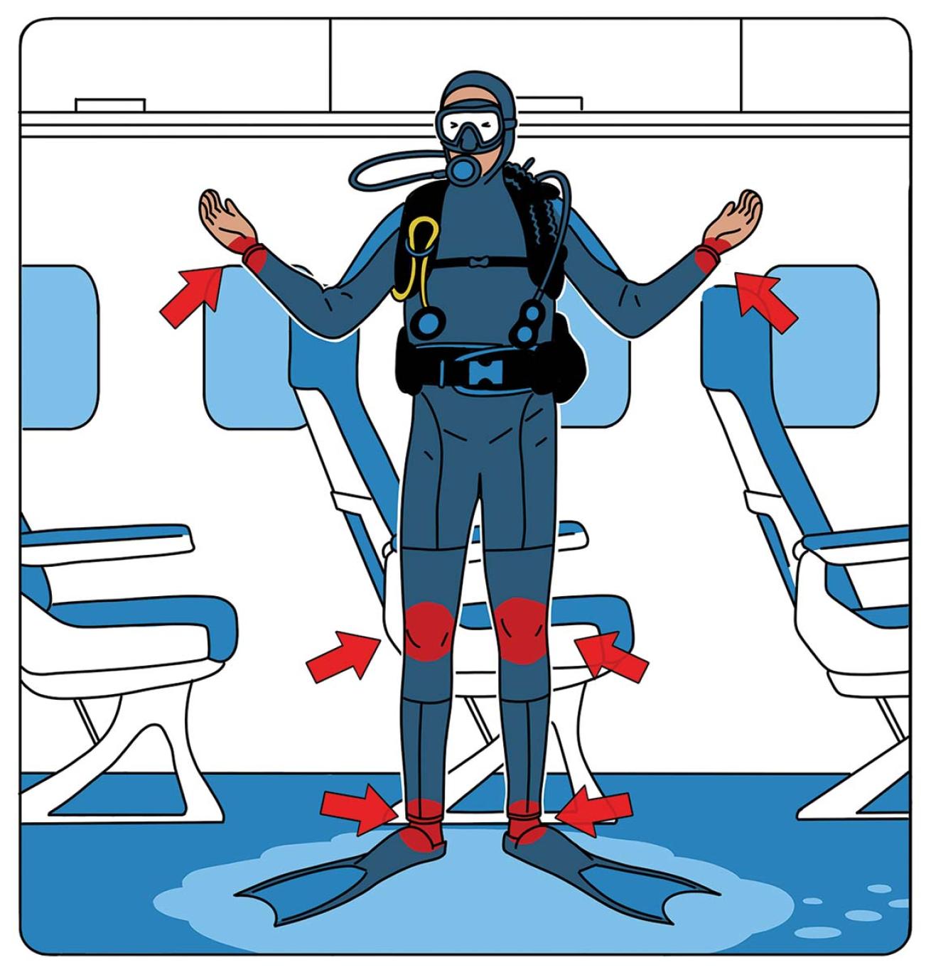 Diver flying illustration