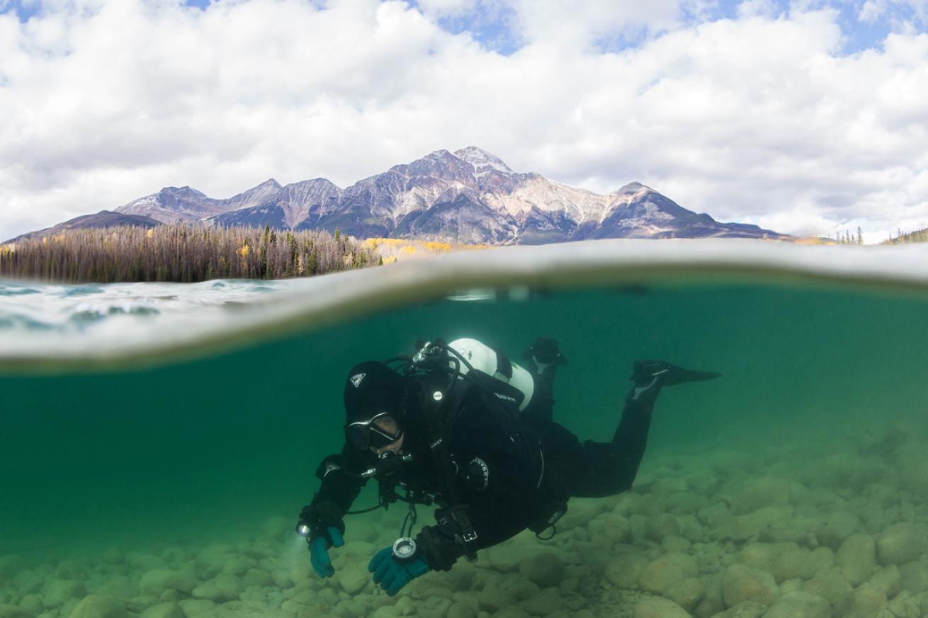 Scuba Diver in Jasper National Park