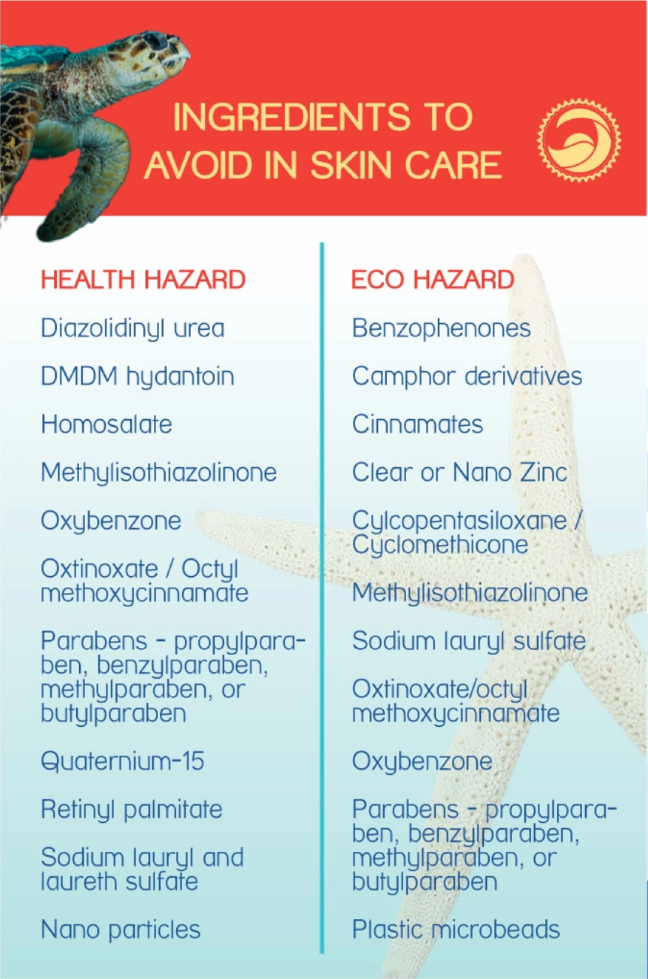 Skincare ingredients to avoid infographic