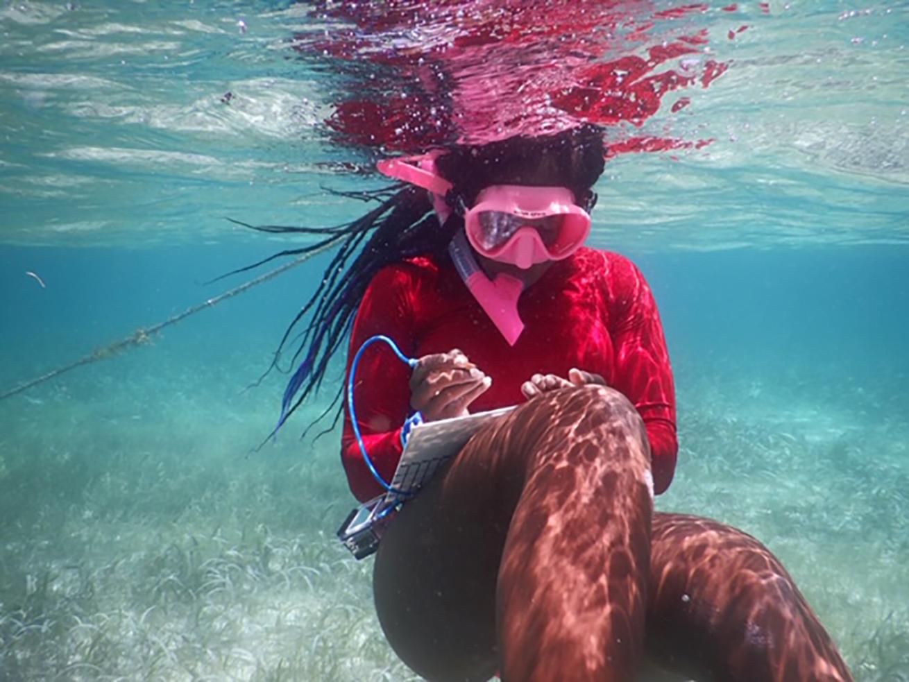 Carlee Jackson underwater survey