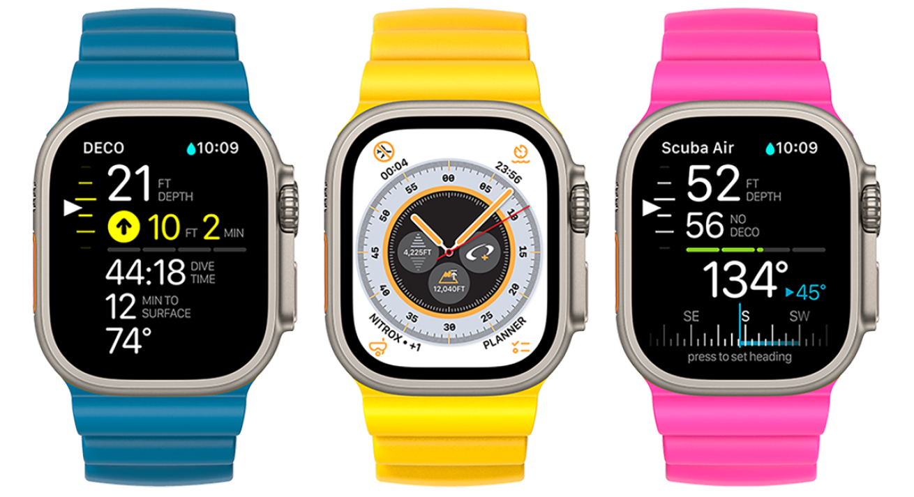 Three Apple Watch Ultras