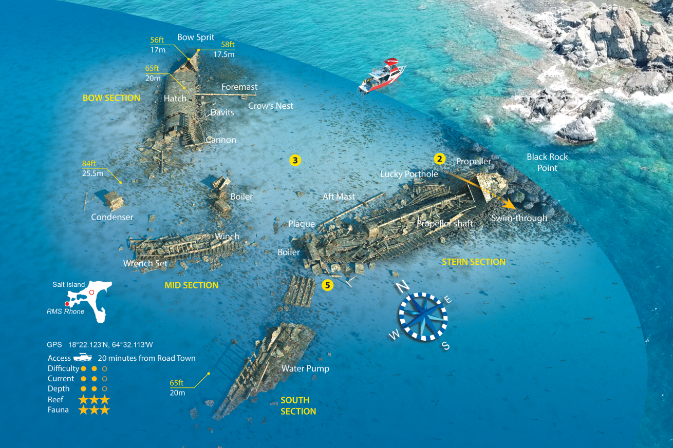 Reef Smart Map of RMS Rhone