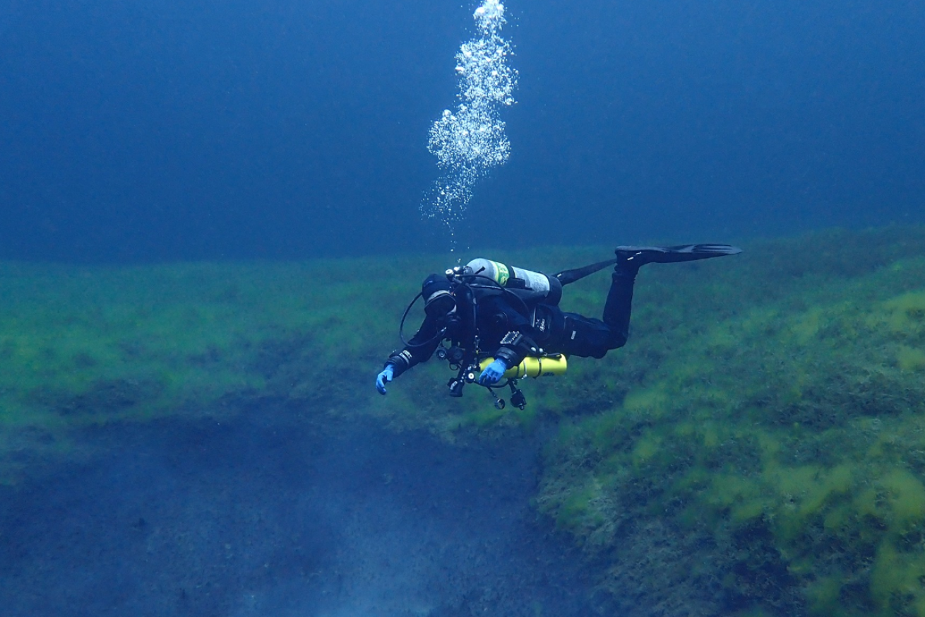 Diver in Clear Lake, Oregon
