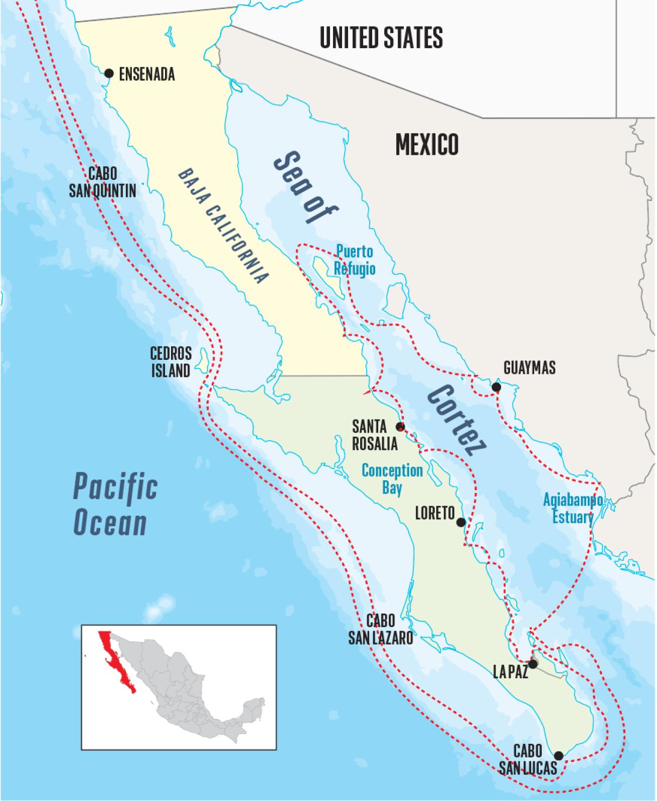 Map of Baja California