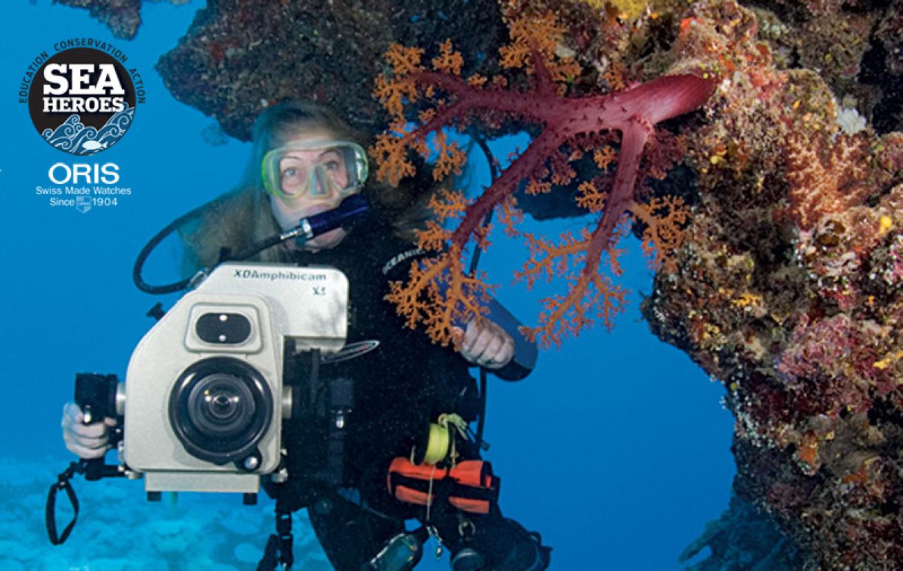 Underwater Photo of Conservationist Georgienne Bradley
