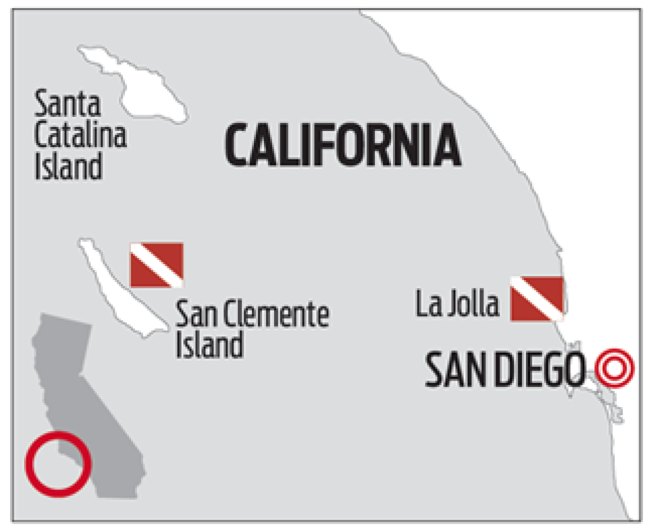 California Diving Map