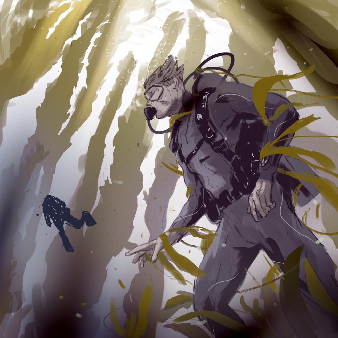 Scuba Diver Caught in Kelp Illustrations Lessons for Life