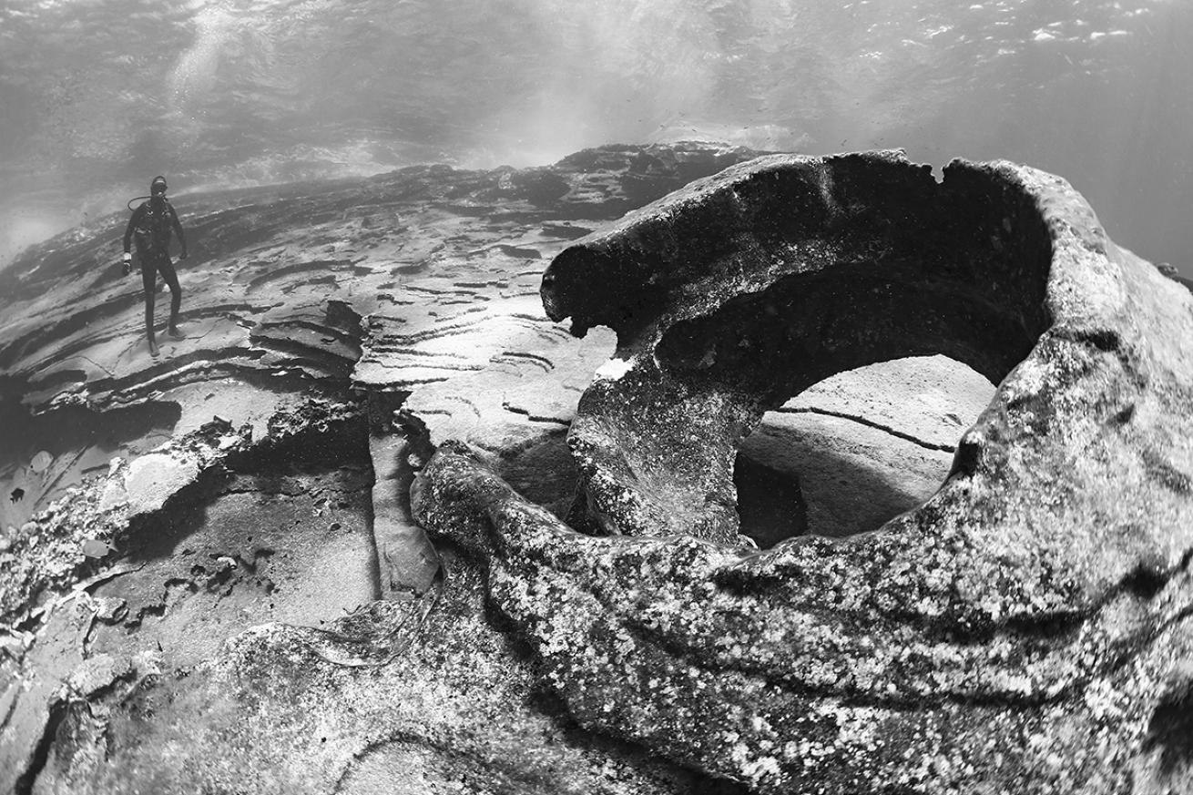 Freediver at Underwater Mountain in Tenerife