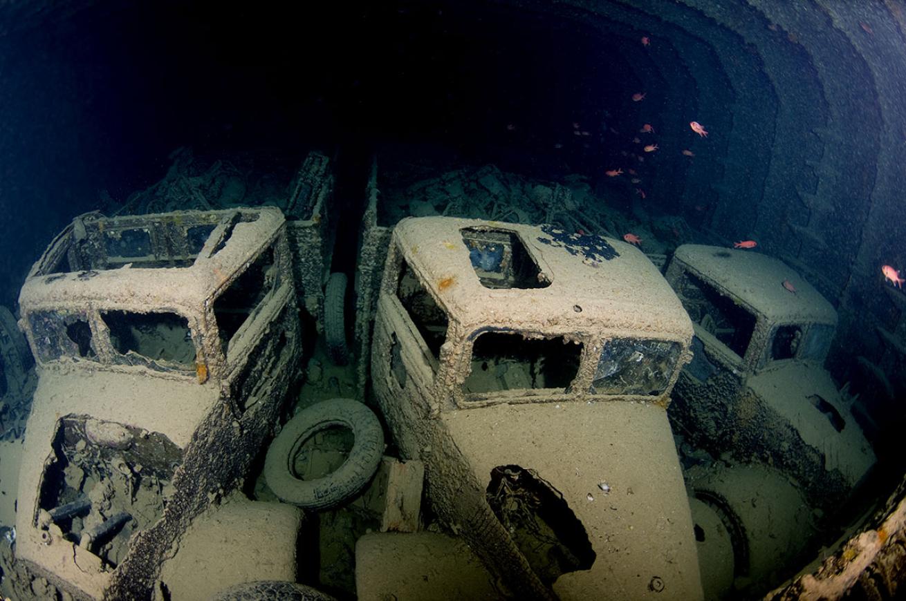 Thistlegorm Wreck Red Sea Egypt Trucks Underwater