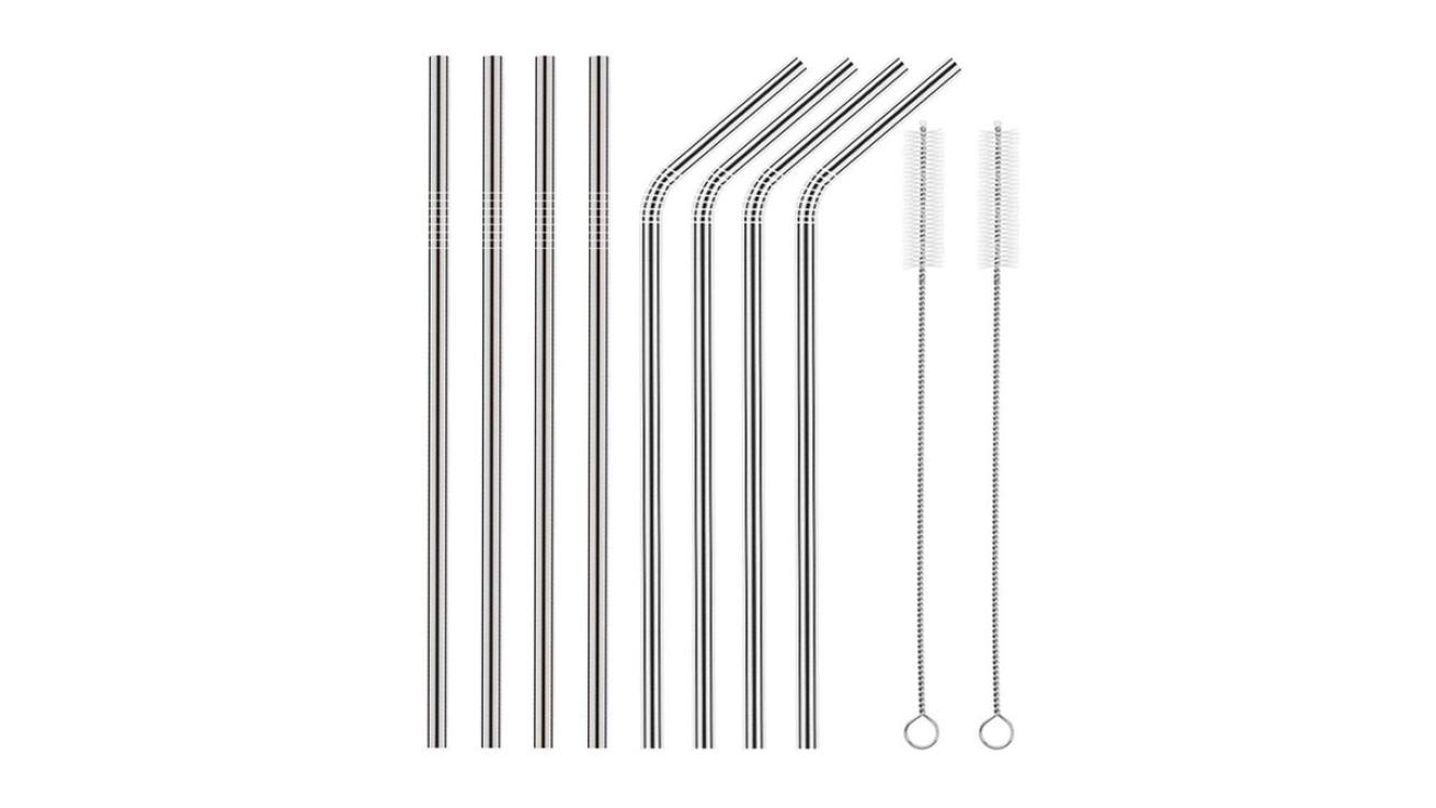 YIHONG Set of 8 Stainless Steel Straws