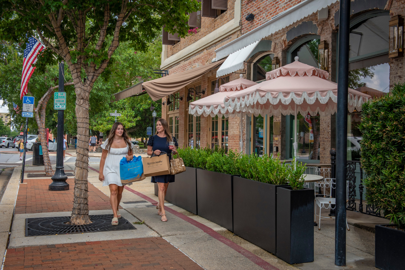 Girls walking downtown Pensacola
