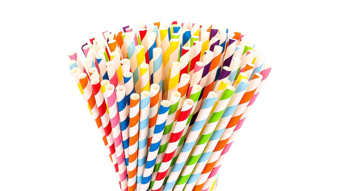 Hiware 200-Pack Biodegradable Paper Straws
