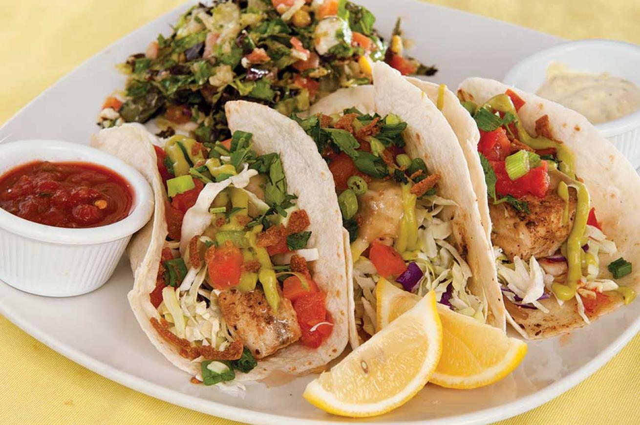 Fish tacos at the Sunshine Grill
