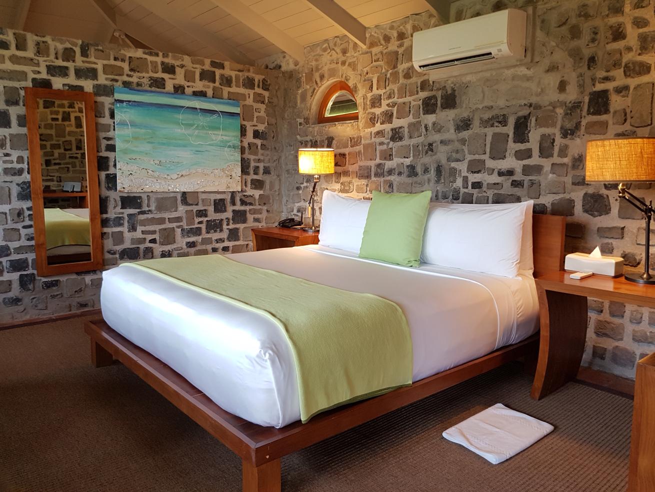 The 22 cottages on Petit St. Vincent are airy and elegant, designed to blend in with the environment.