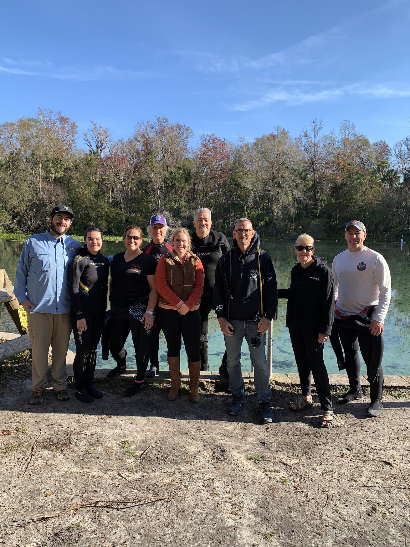 ScubaLab test team, from left: Robby Myers, Melissa Smith, Darcy Rios, Jenn Kunis, Erin Westgate, Ignacio Avellaneda, Roger Roy, Mary Frances Emmons, Christopher Overend. Not pictured: Domingo Salas.

