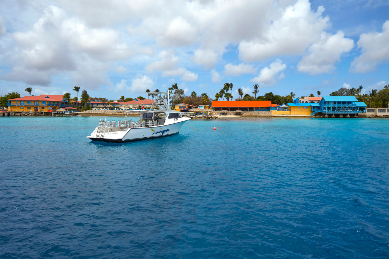 A boat in the water
