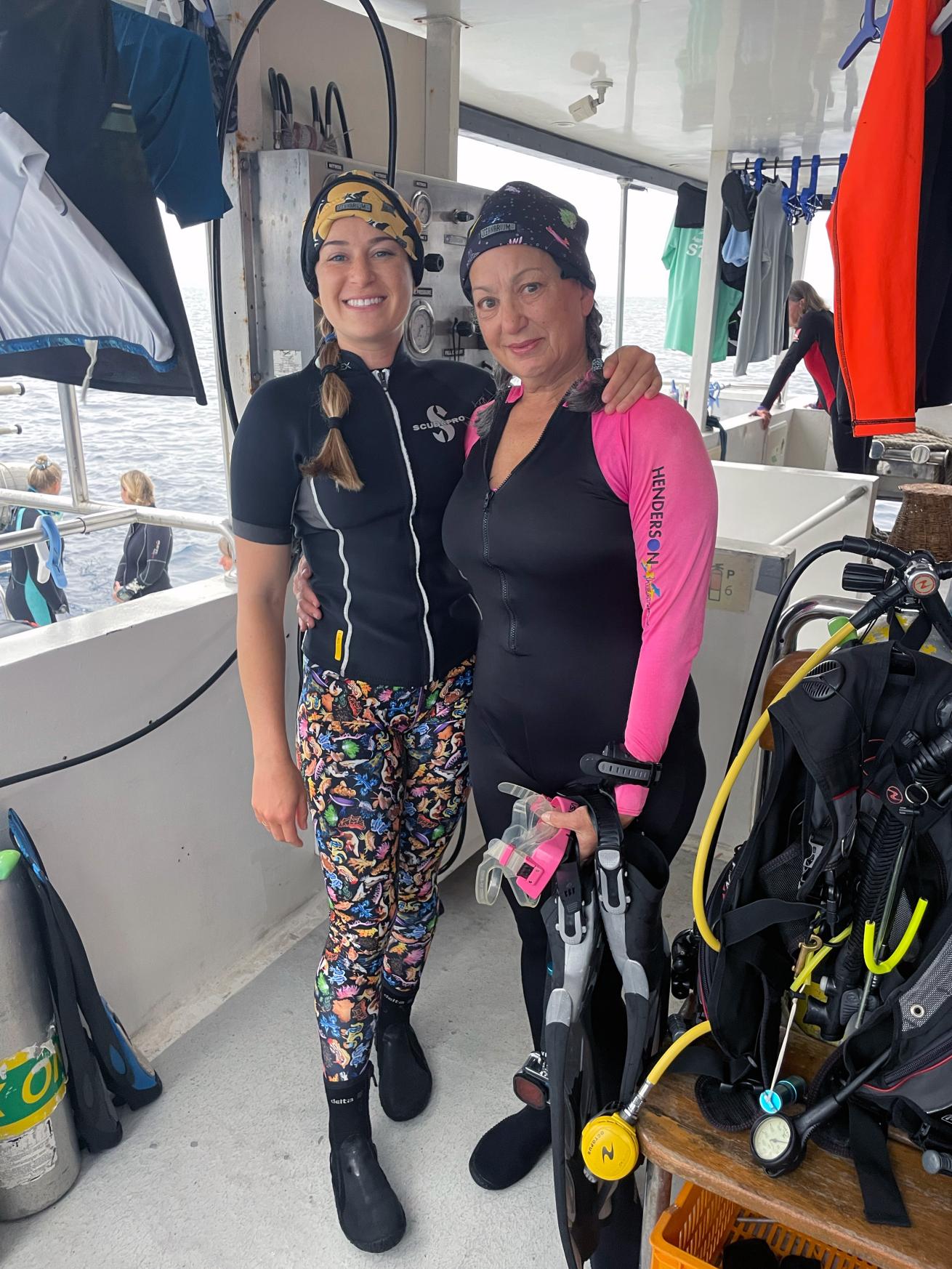 Ari+Mom on dive deck