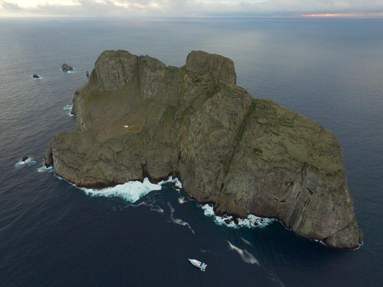 aerial view of malpelo island