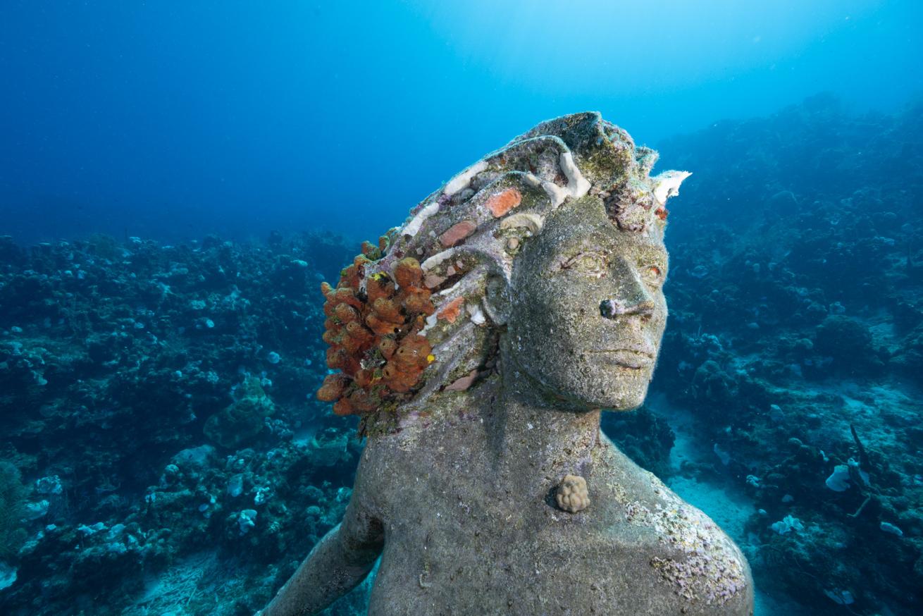 Amphitrite mermaid statue at Sunset House.