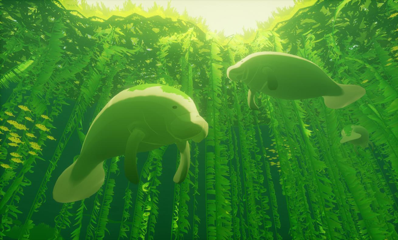 manatee green scuba diving abzu video game ps4 steam