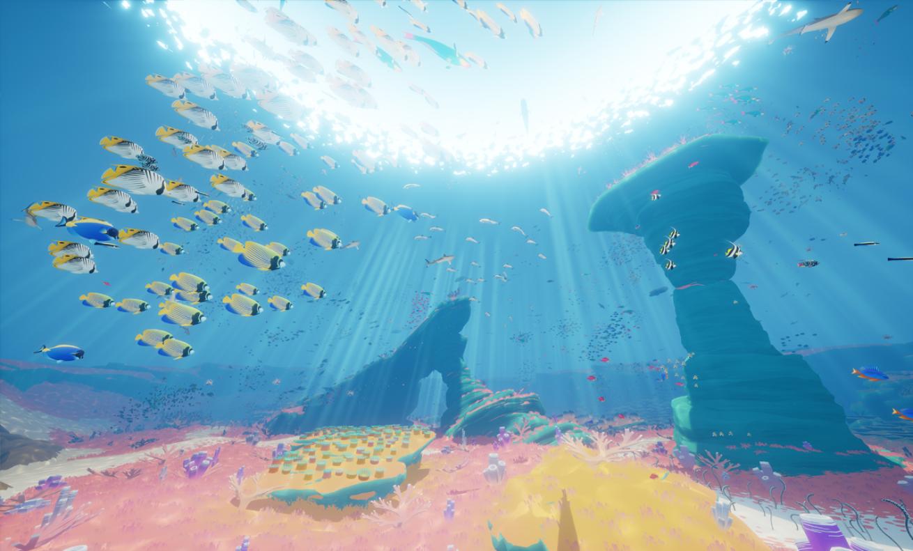 abzu video game ps4 steam blue fish landscape