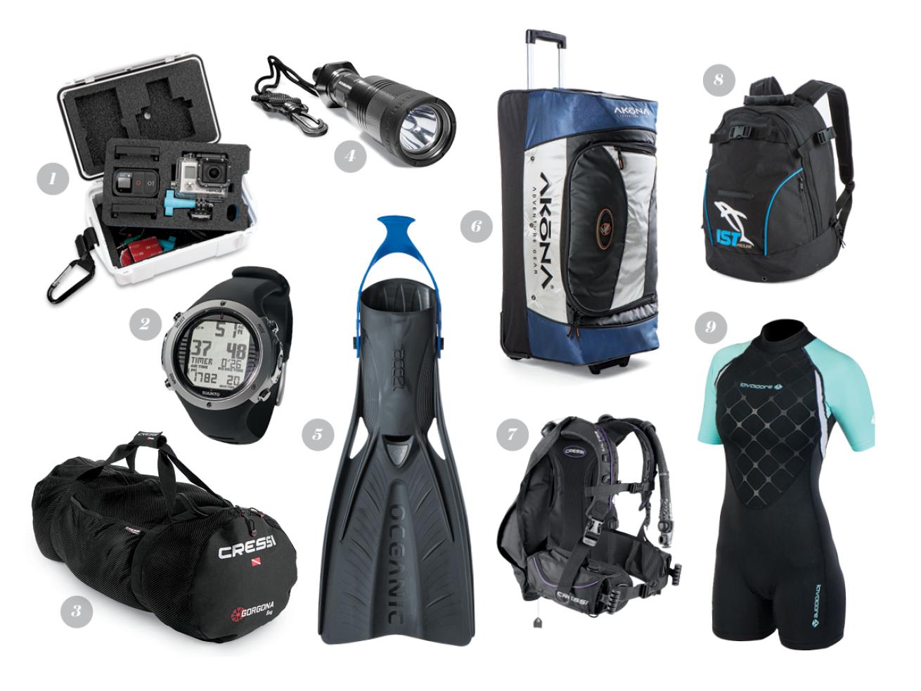 scuba diving travel gear