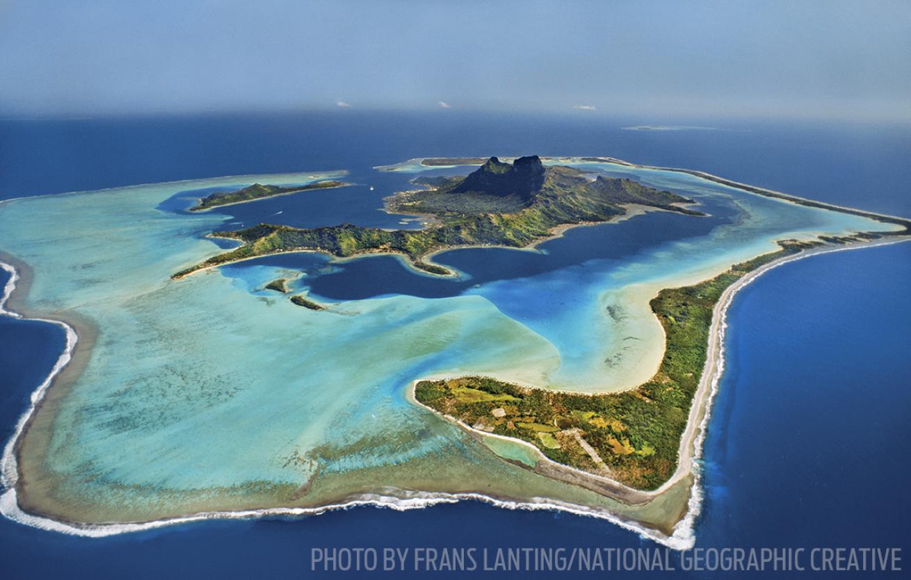 bora bora aerial photo
