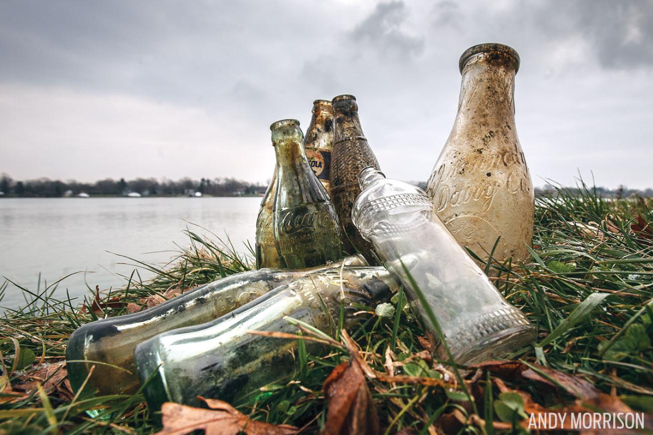 Glass Bottles Detroit River