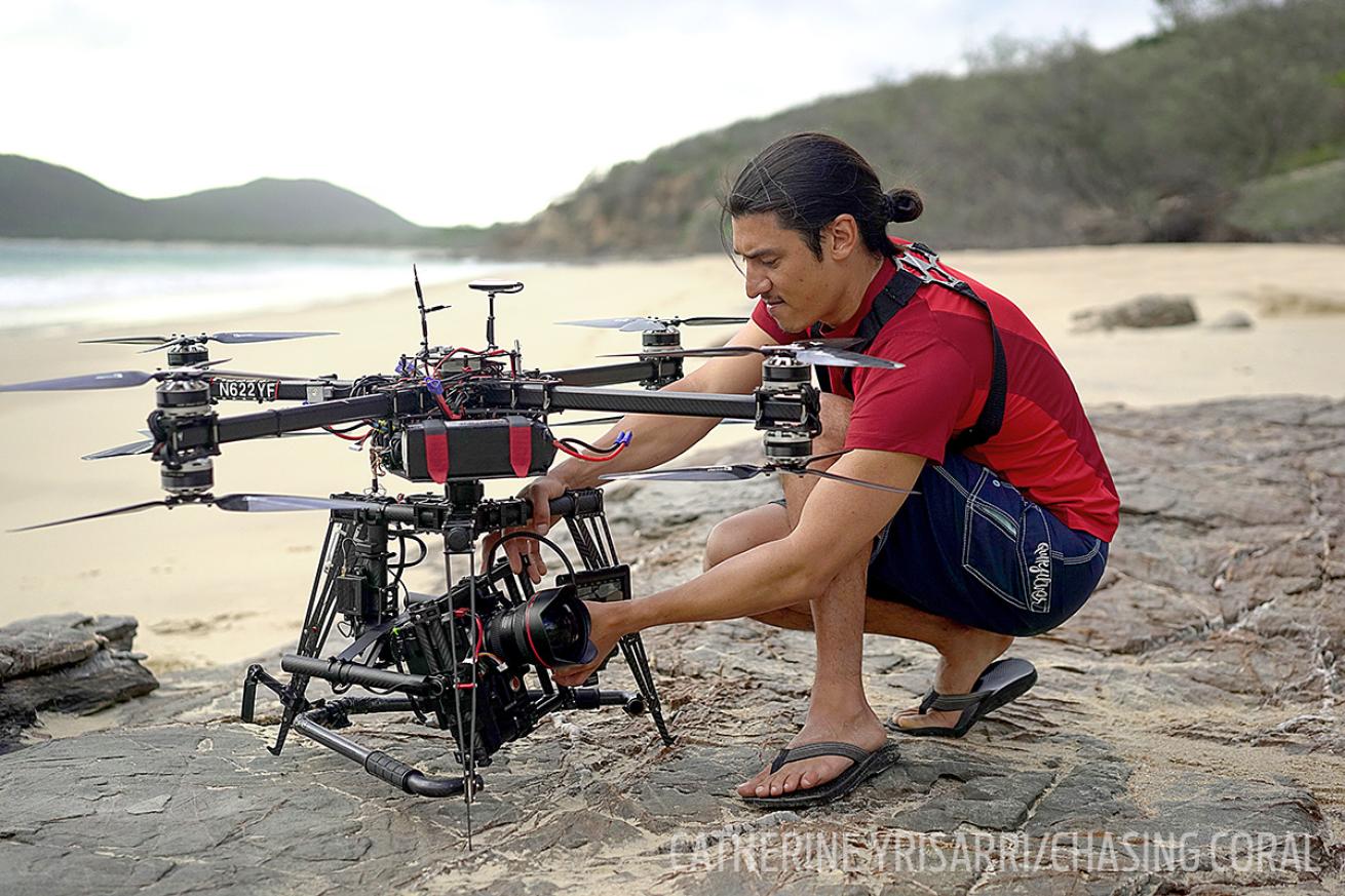 jeff orlowski filming chasing coral custom drone