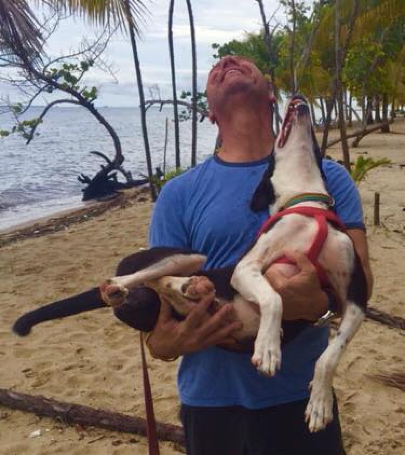 dog rescued sea