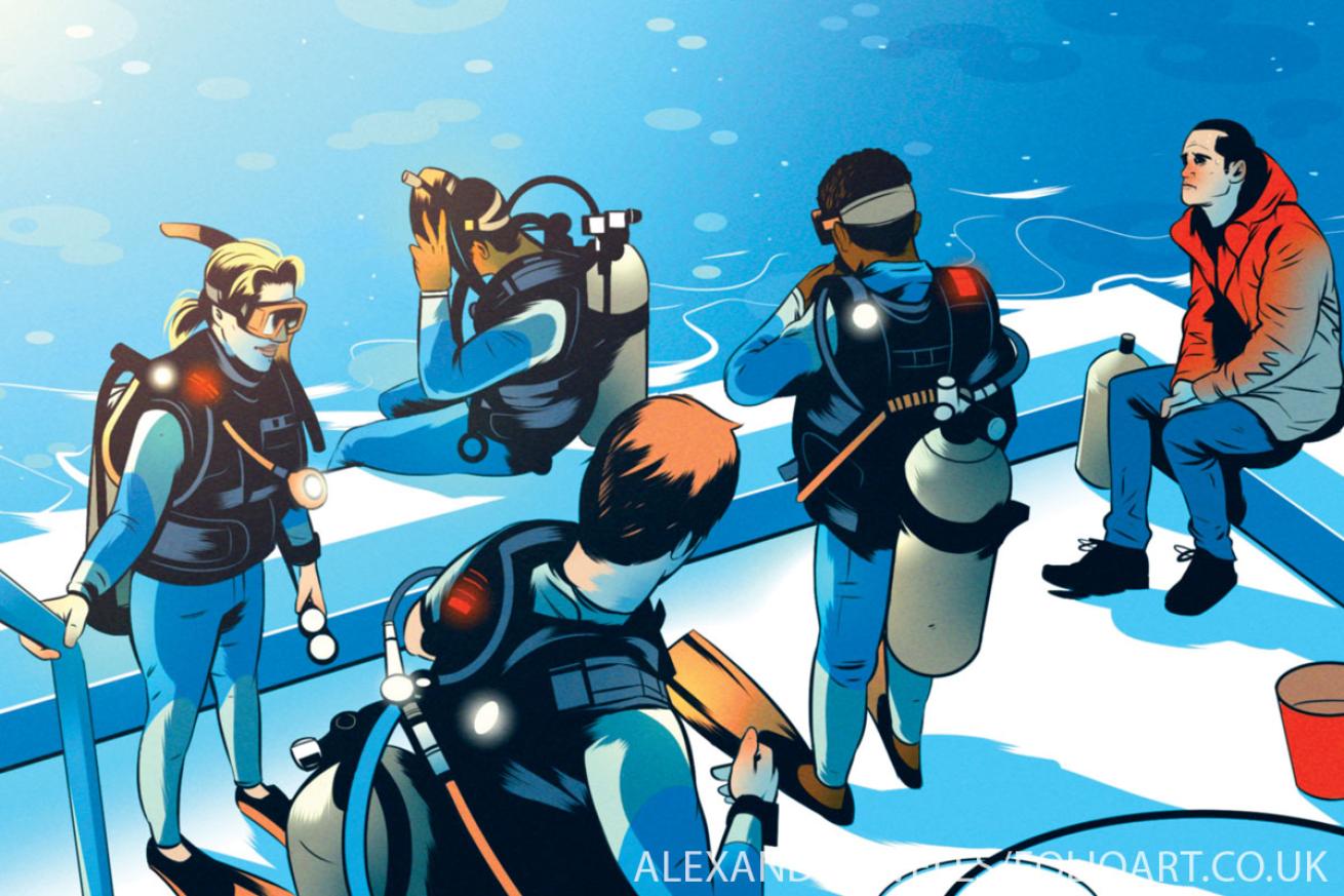 scuba diving with a cold