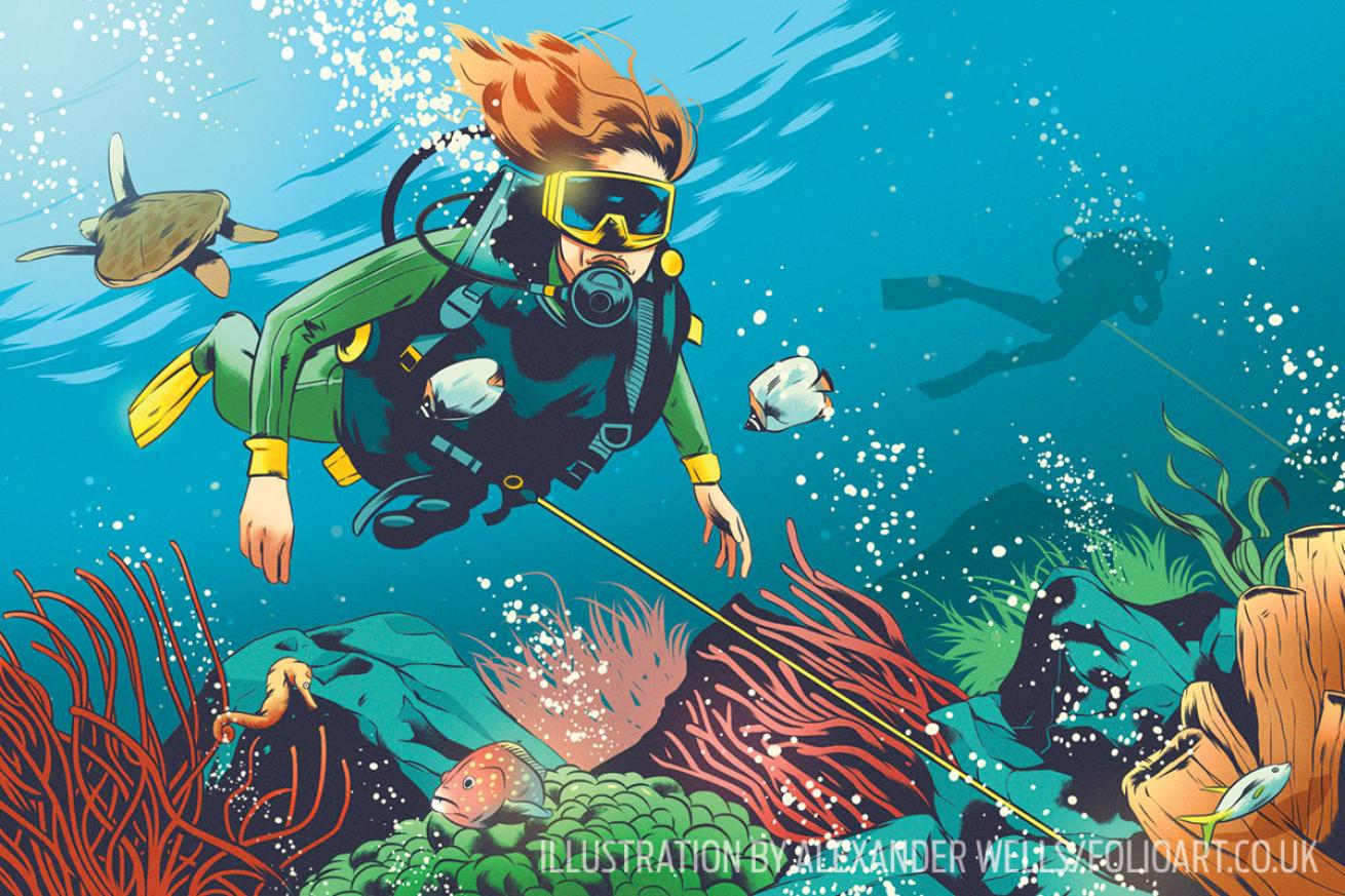 drift scuba diving current