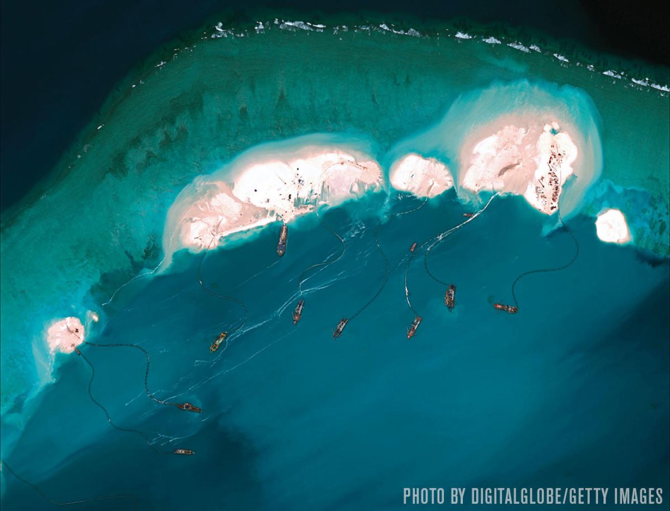 Mischief Reef Spatly Islands conservation aerial