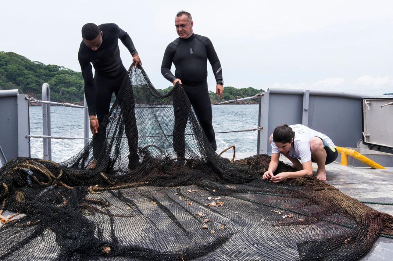 ghost fishing net removal ocean