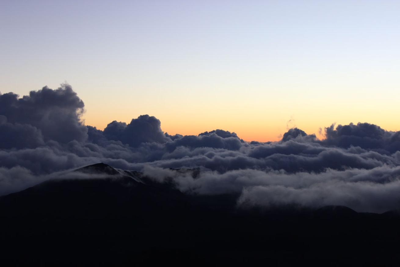 sunrise at haleakala national park in maui, hawaii