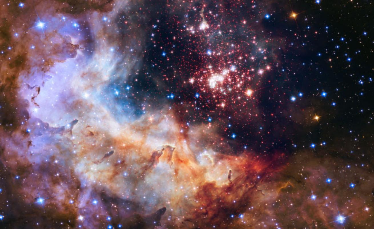 Hubble image of the star cluster Westerlund 2 and its surroundings