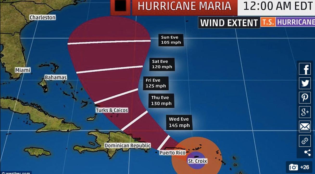 Hurricane Maria on Wednesday
