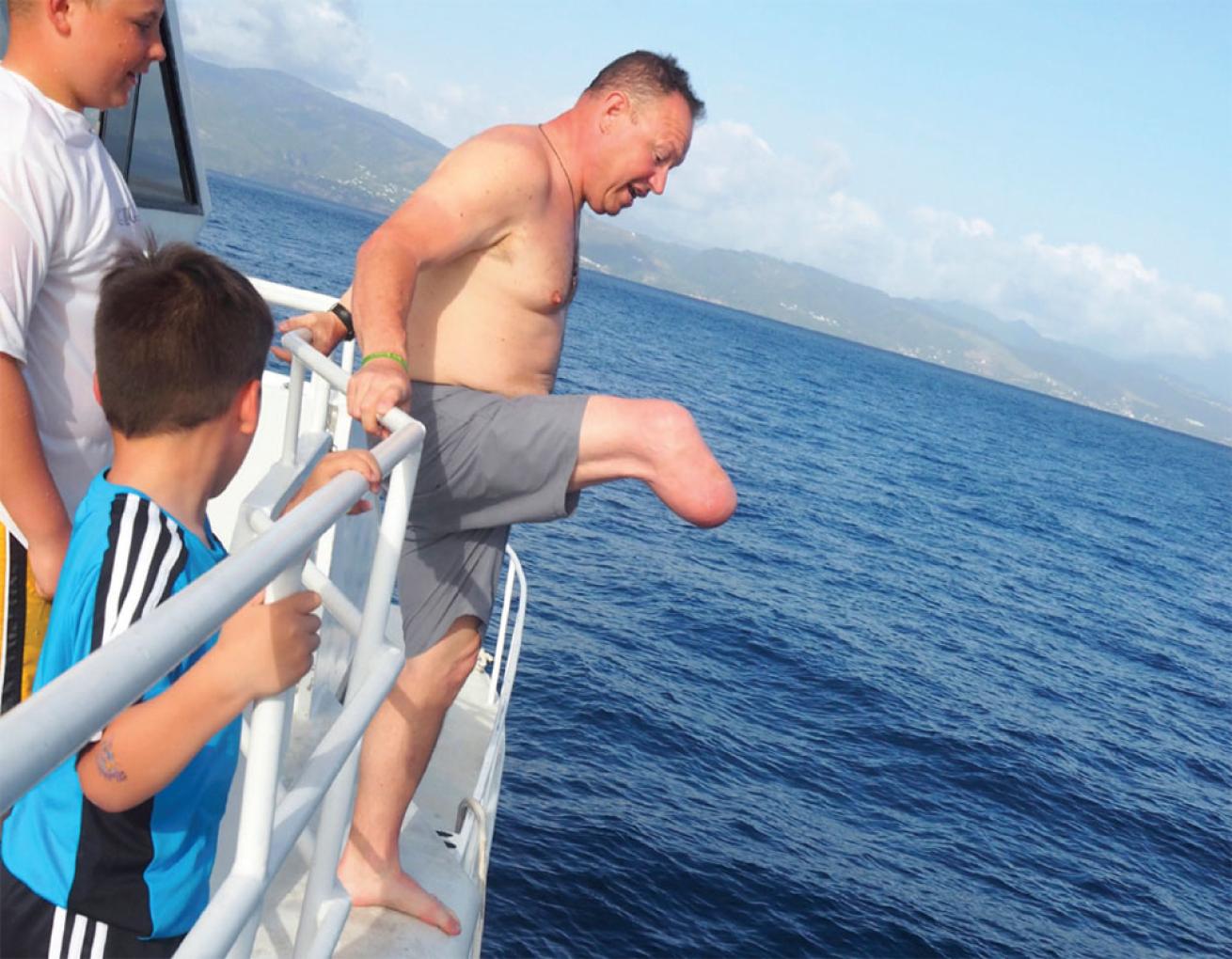 scuba diving with a prosthetic leg