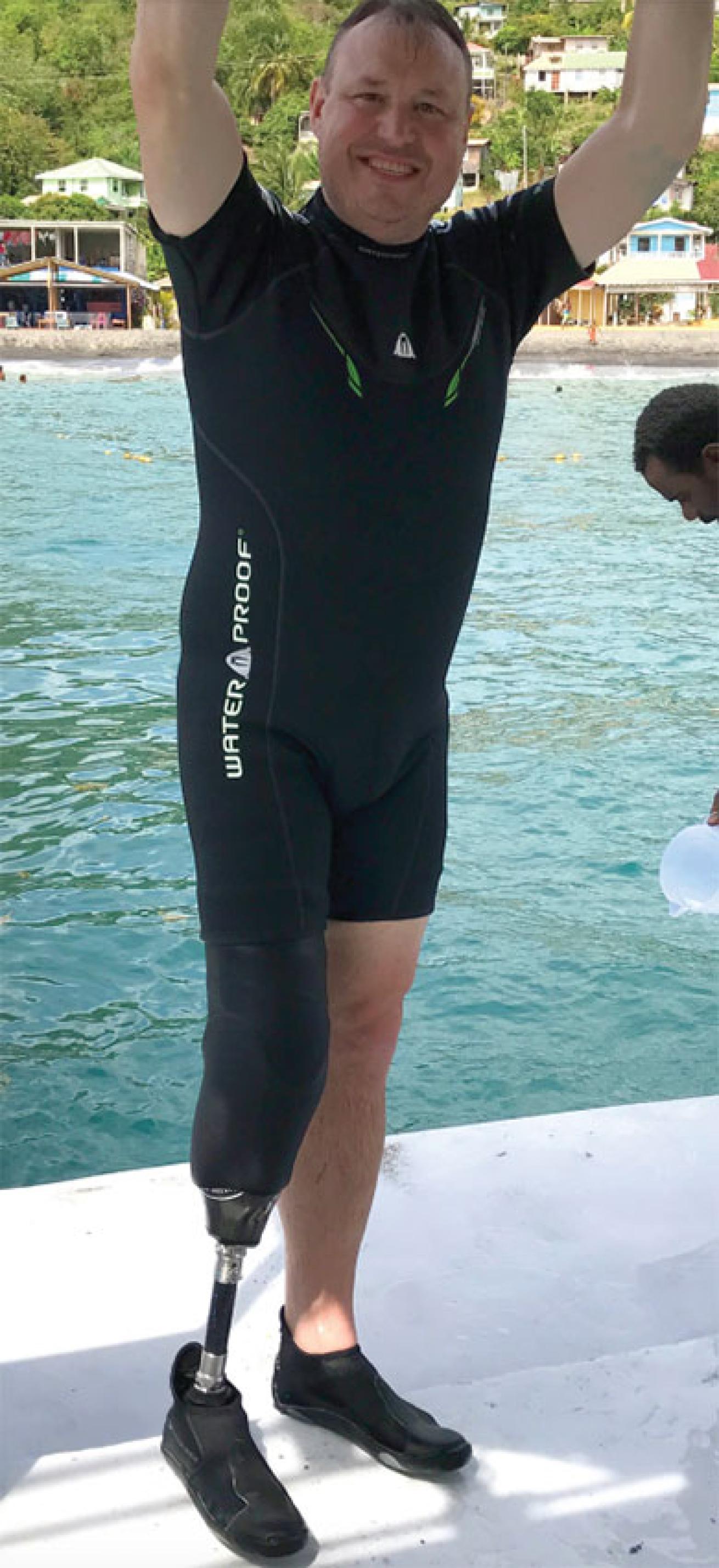 scuba diving with a prosthetic leg